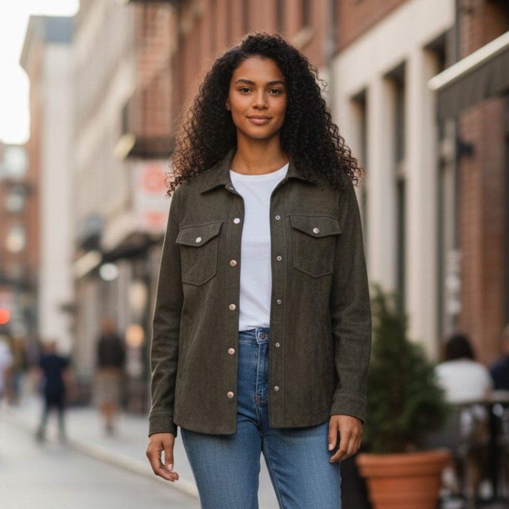 Women's Utility Jacket in Dark Olive